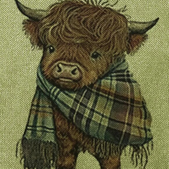 Cute Baby Cow Print Green Sweater - Picture 4 of 4